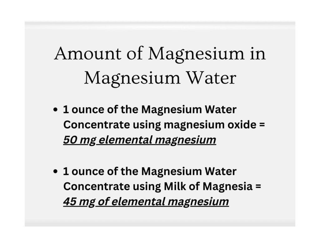 Amount of Magnesium in Magnesium Water