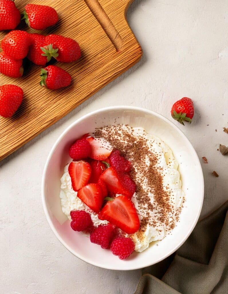 Cacao With Berry Cottage Cheese