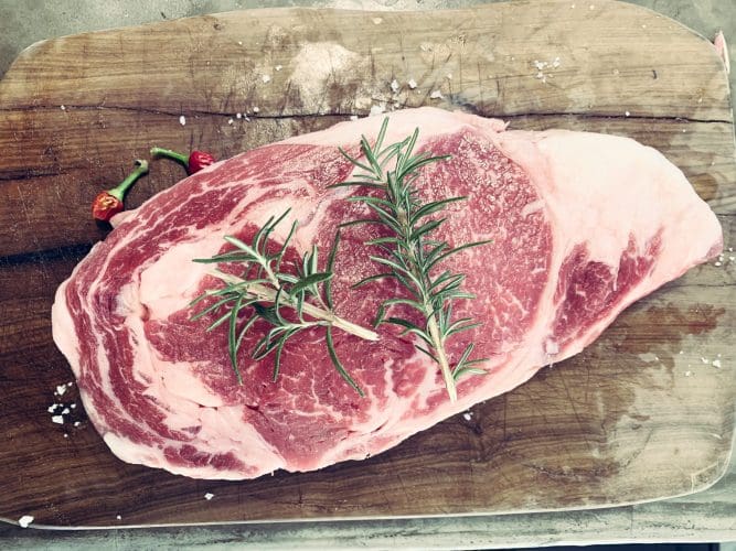 Meat with Rosemary Sprigs Meat with Rosemary Sprigs